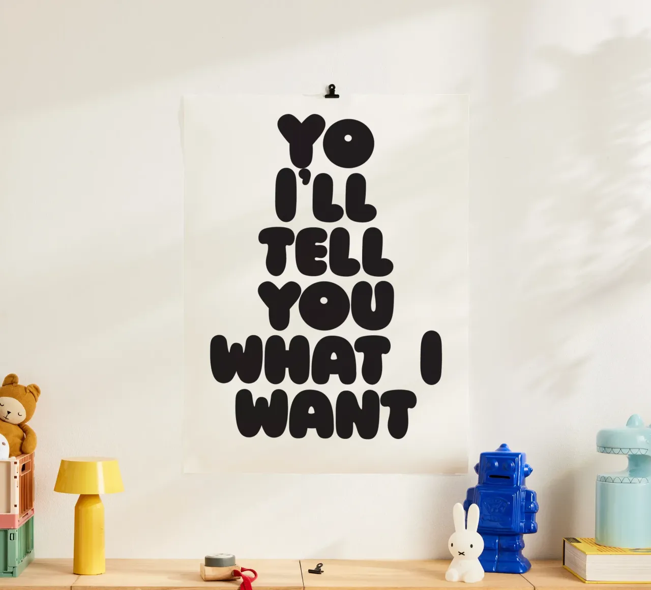 Wannabee I poster with wooden frame by Verplanungsagentur