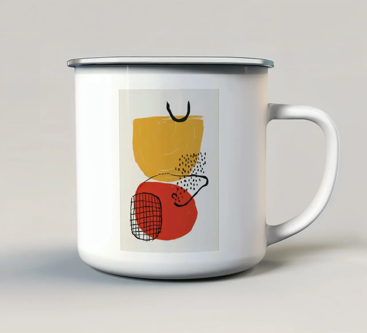 Form and Line Dialogue enamel mug by Bara Suara