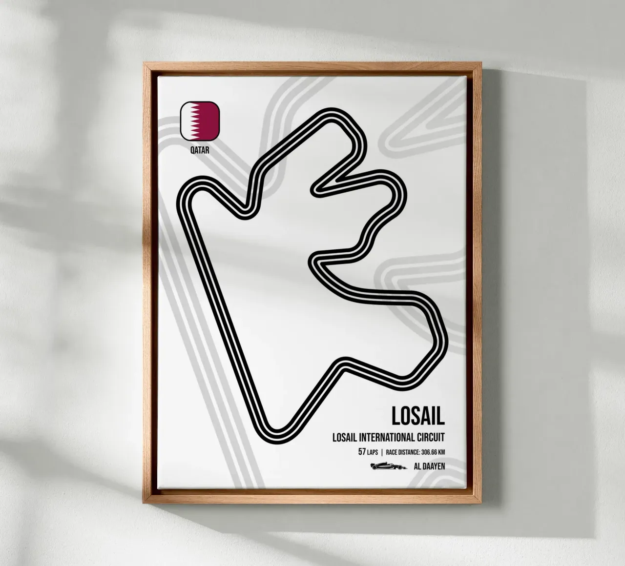Ippodromo di Losail tela con Cornice a cassetta da Mariel Toigo