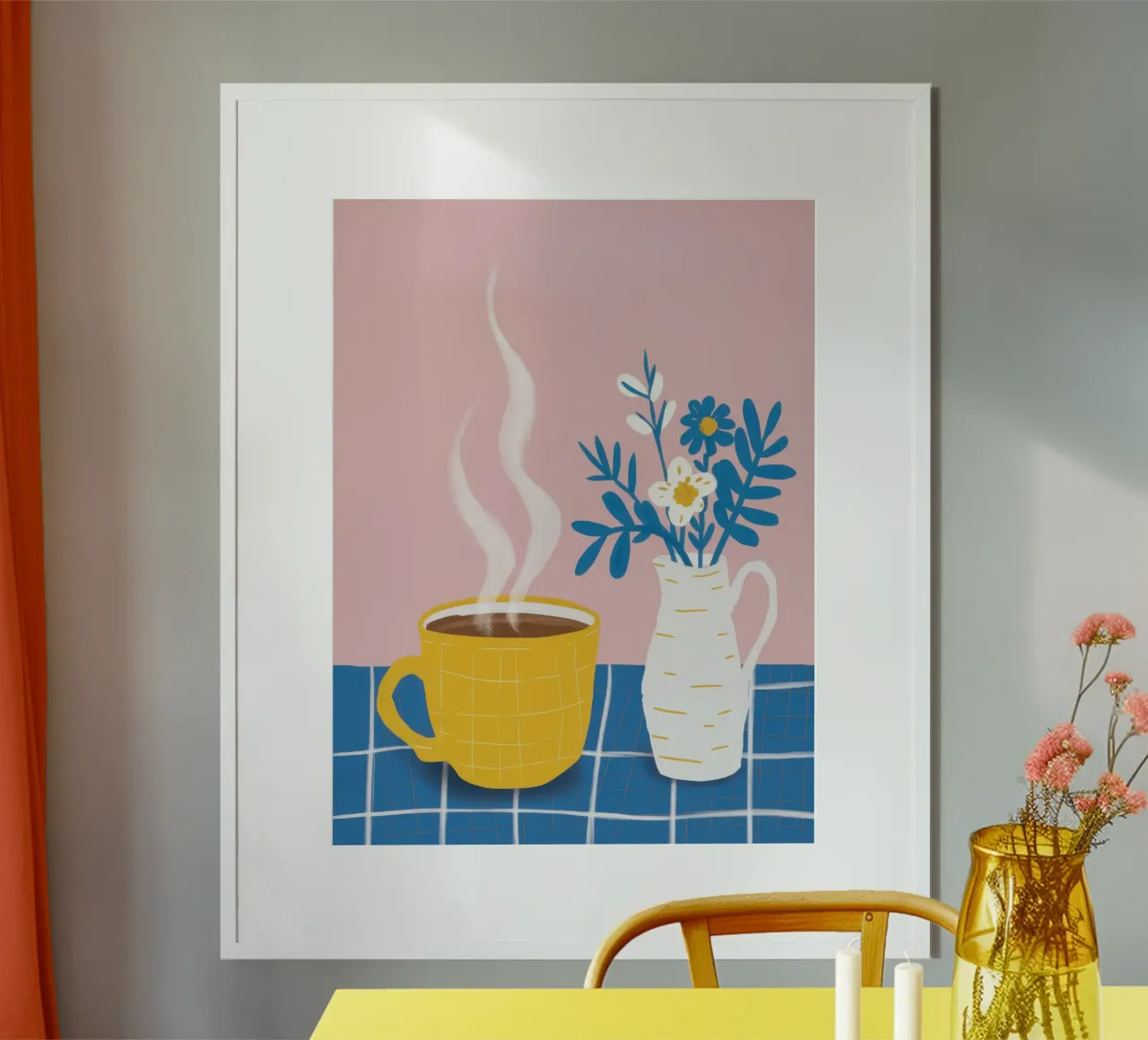 Mattina Serenity poster con telaio in alluminio da Autumn Season