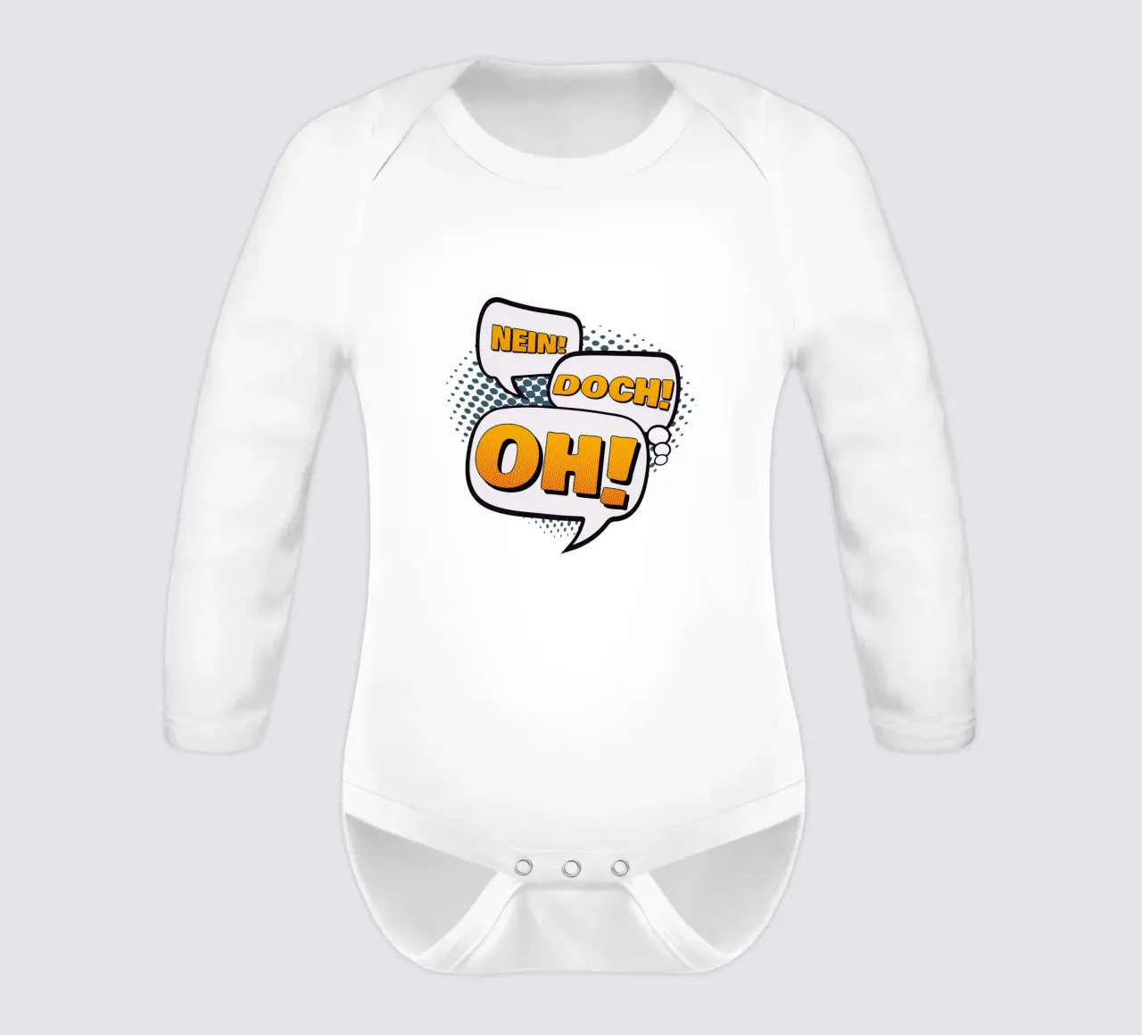 Nein! Doch! Oh! Langarm Babybody von Black Sign Artwork