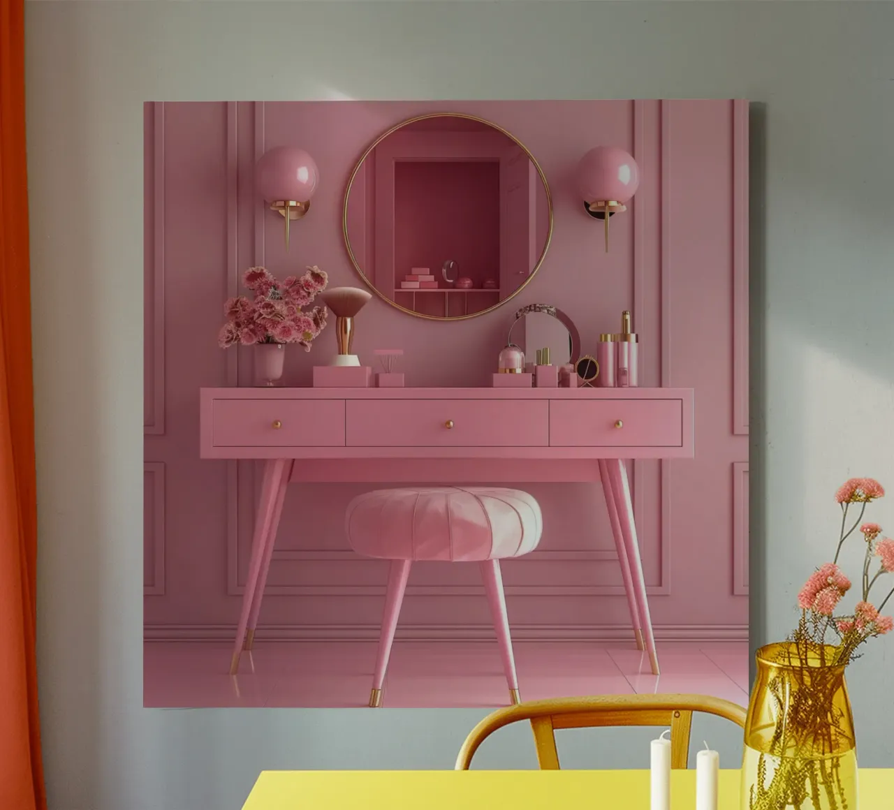 Blush & Bubbles canvas with Floater frame by StillVibe Home