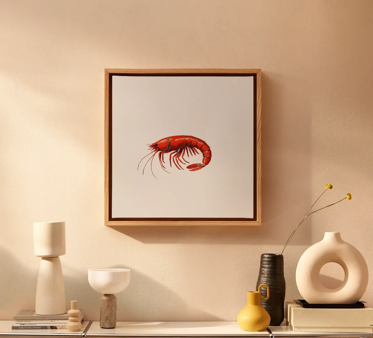Noordse garnaal canvas met Baklijst van Fies&Fein