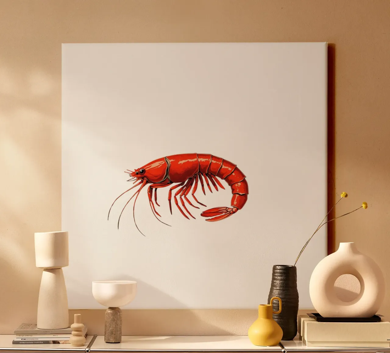 Noordse garnaal canvas met Baklijst van Fies&Fein