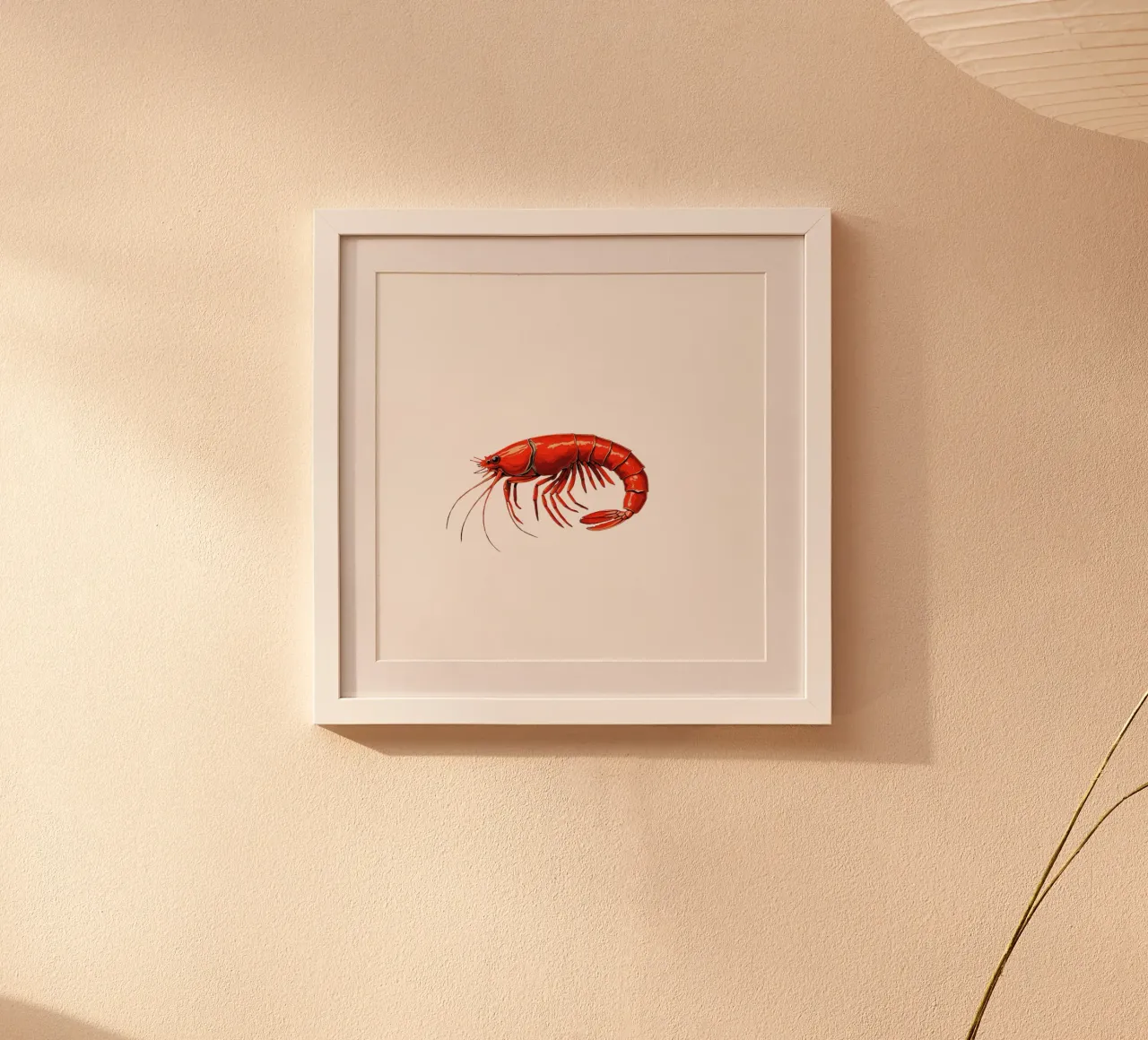 Gambero boreale poster con telaio in legno da Fies&Fein