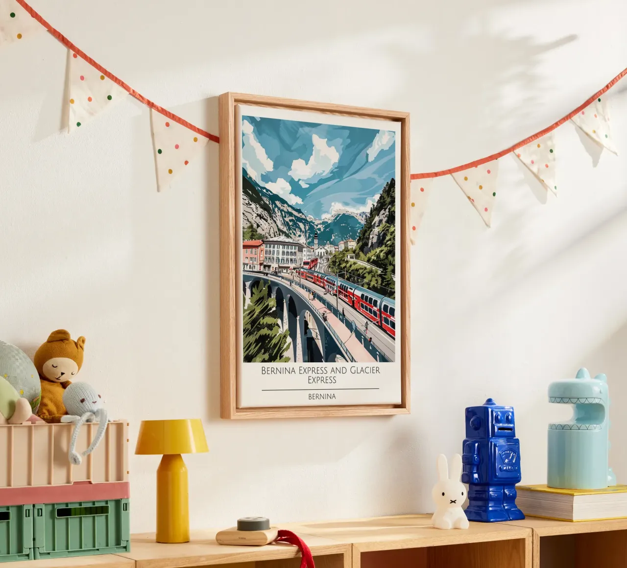 Bernina Express & Glacier Express Zwitserland Reisprint canvas met Baklijst van homdeco