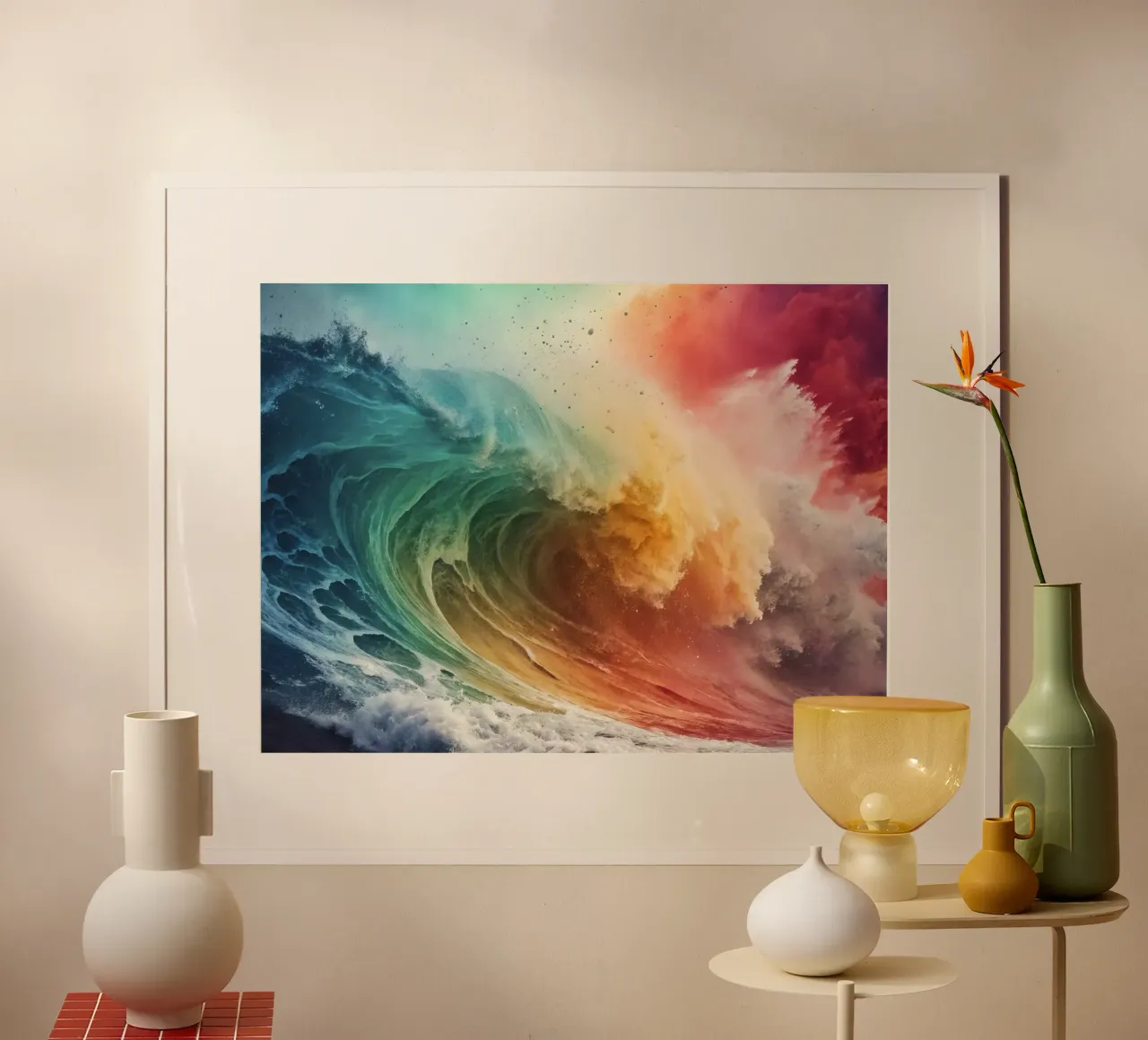 Kleurrijke oceaangolf poster van 🎨 Point and Art