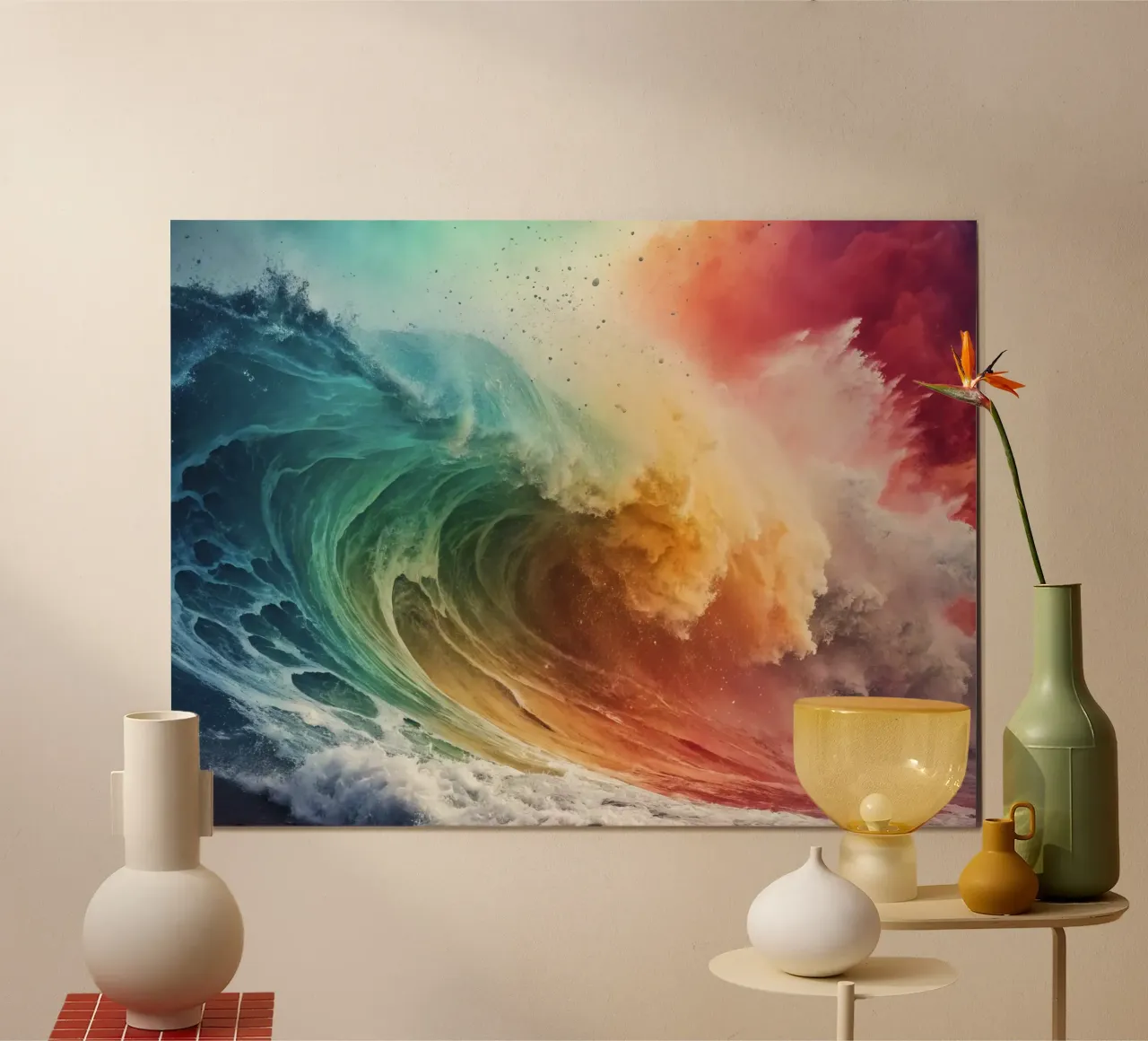 Kleurrijke oceaangolf poster van 🎨 Point and Art