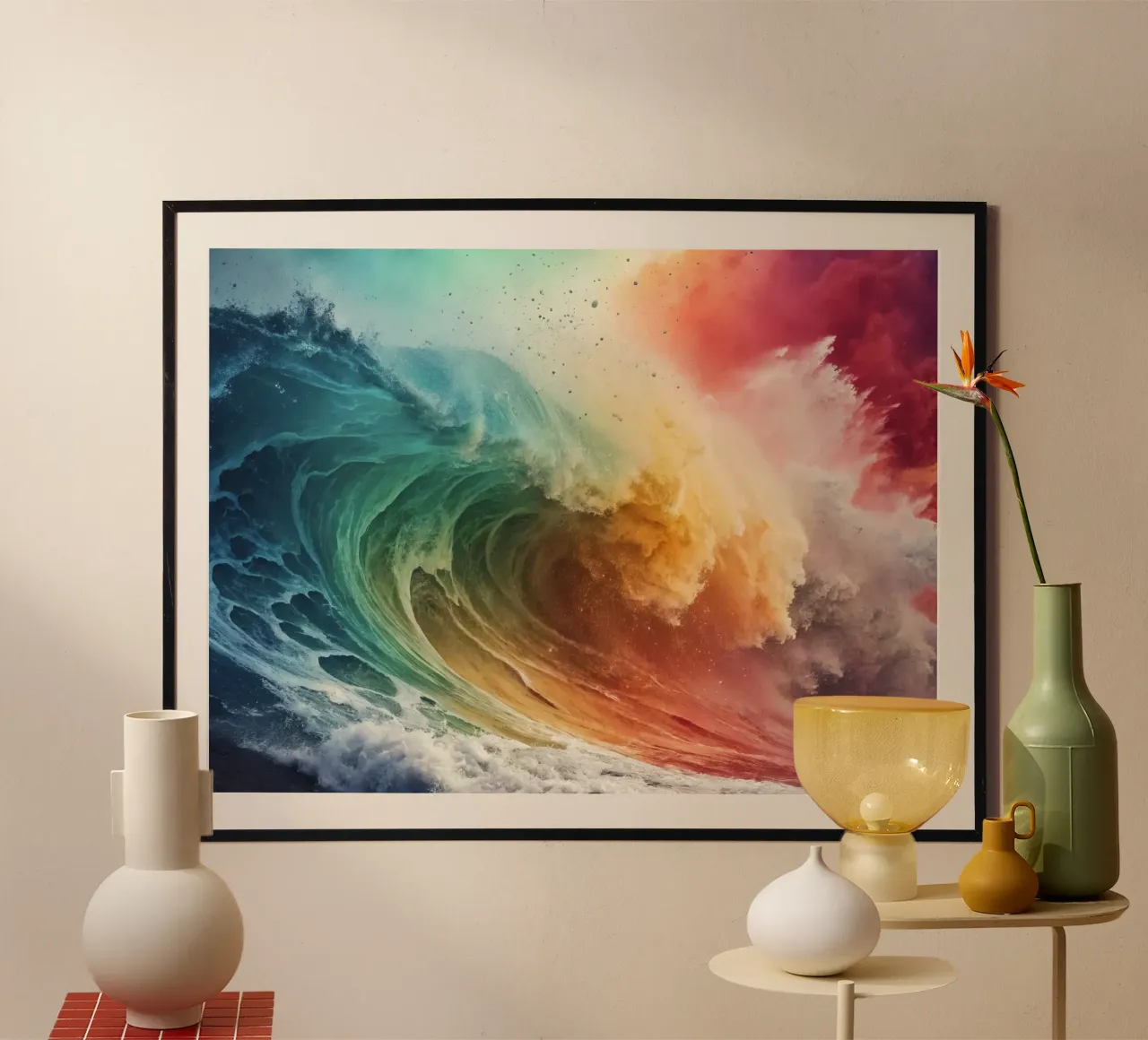Kleurrijke oceaangolf poster van 🎨 Point and Art