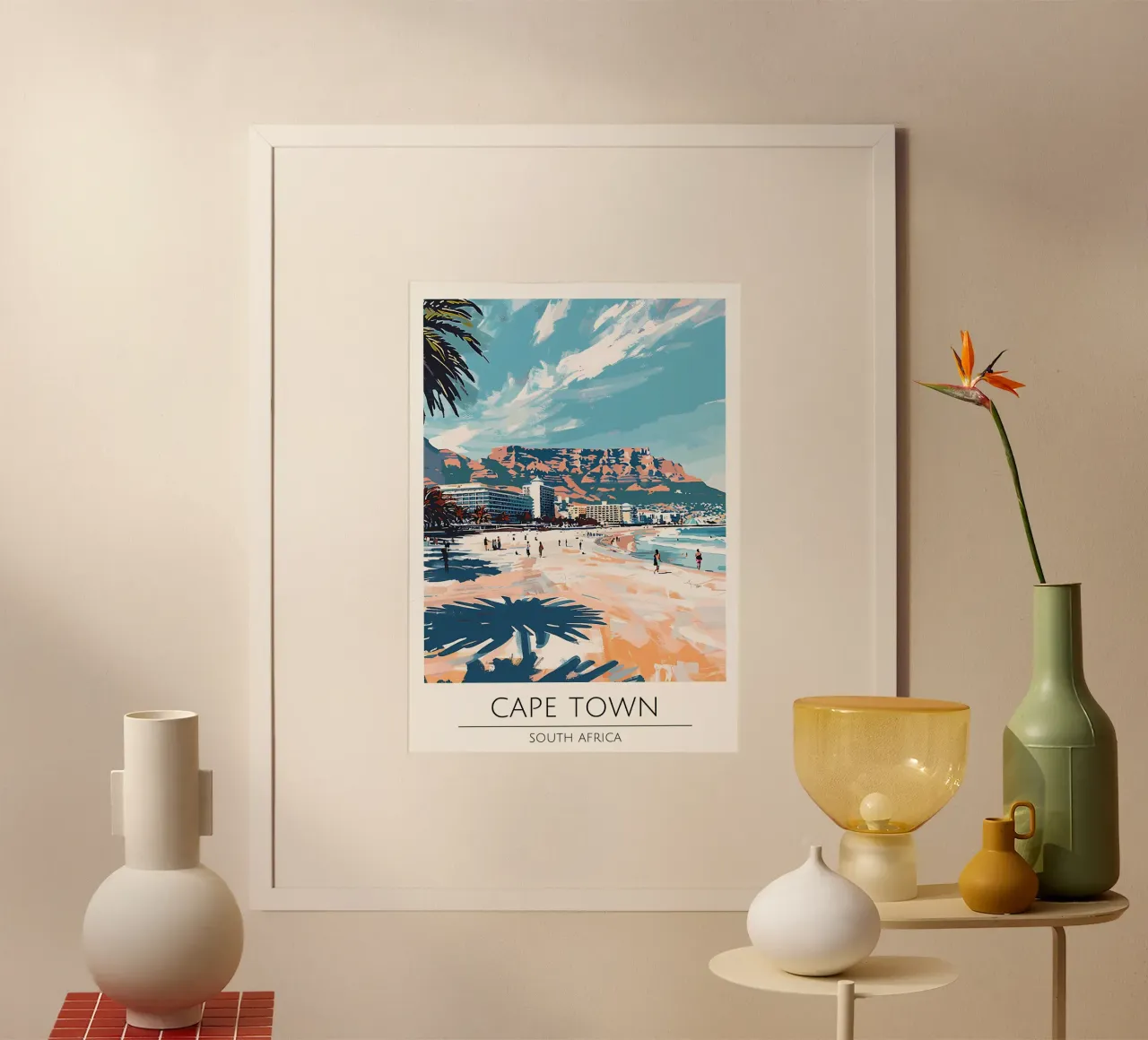Kaapstad Zuid-Afrika Reis Poster Strand Print poster van homdeco