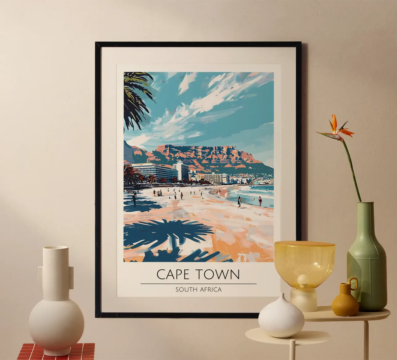 Kaapstad Zuid-Afrika Reis Poster Strand Print poster van homdeco
