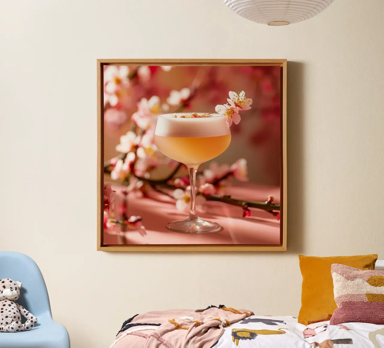 Blush & Bubbles canvas with Floater frame by StillVibe Home