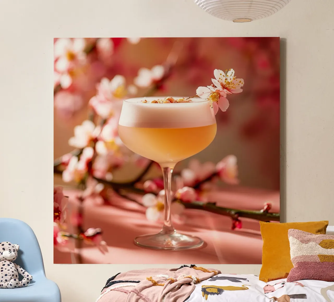 Blush & Bubbles canvas with Floater frame by StillVibe Home
