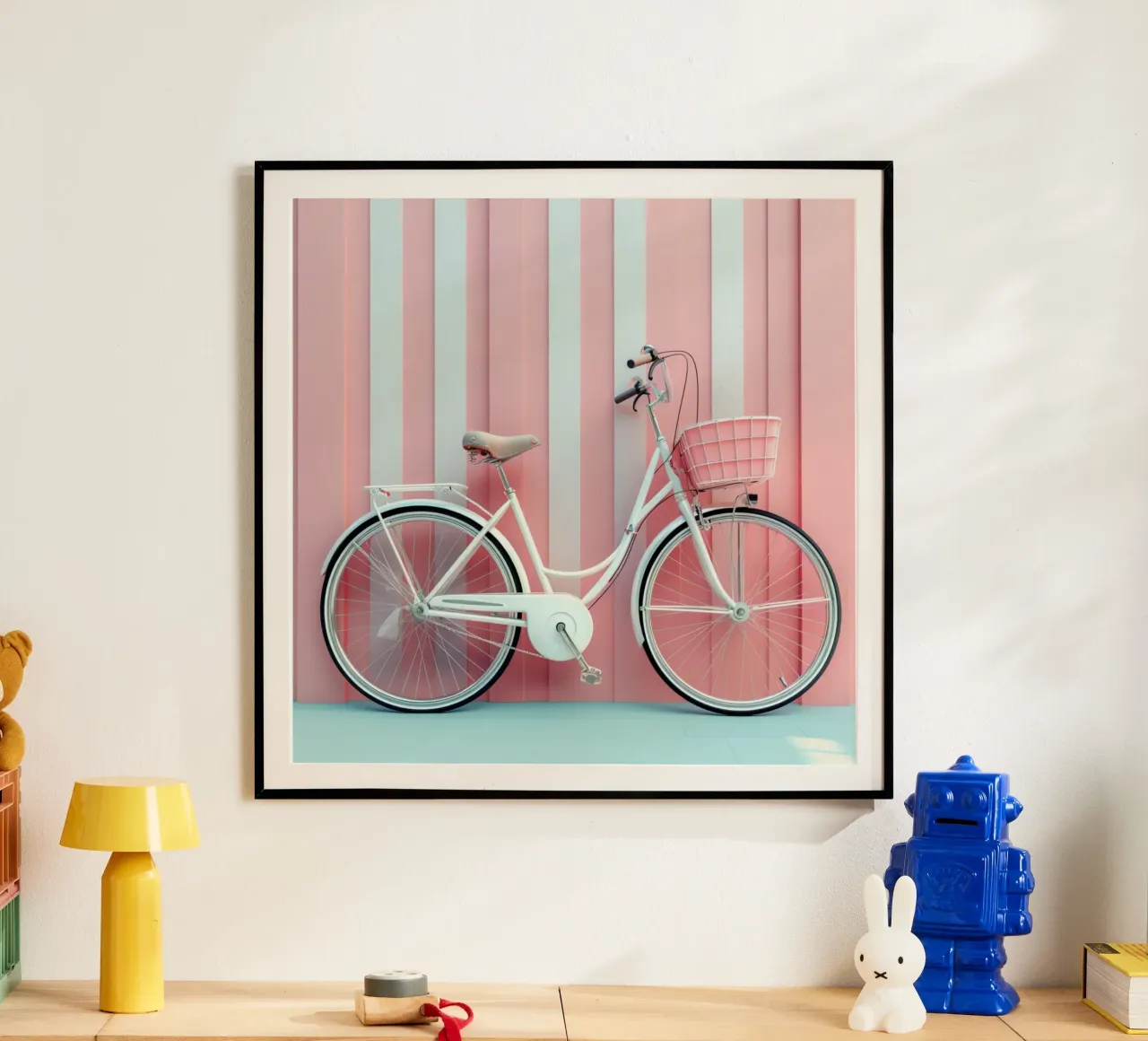 Fard e bolle di sapone poster con telaio in legno da StillVibe Home