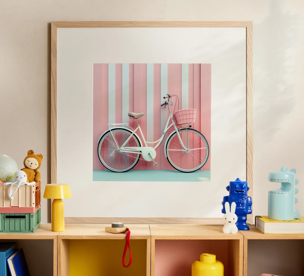Fard e bolle di sapone poster con telaio in legno da StillVibe Home