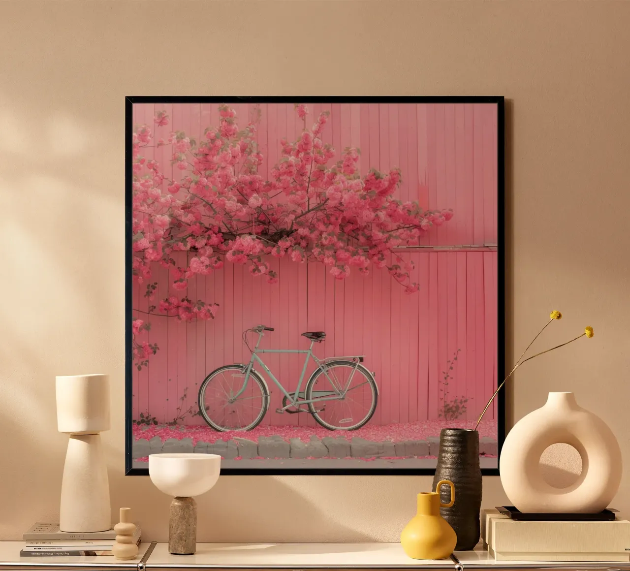 Fard e bolle di sapone poster con telaio in legno da StillVibe Home