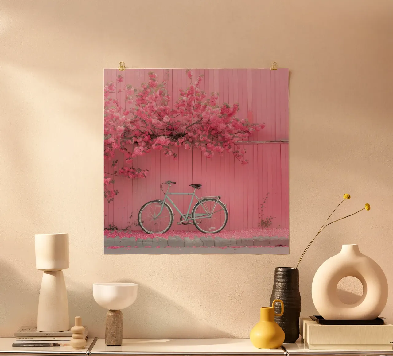 Fard e bolle di sapone poster con telaio in legno da StillVibe Home