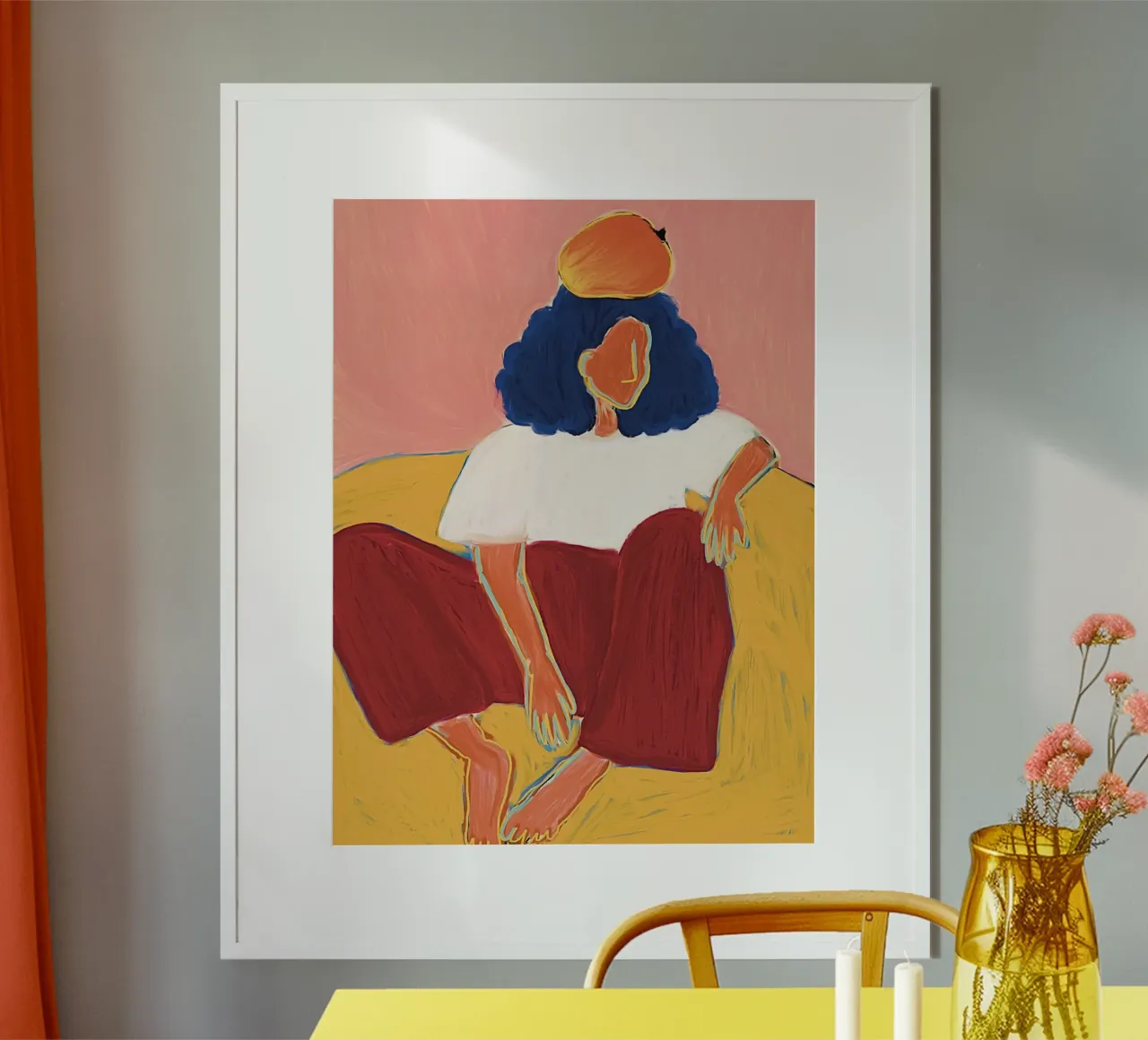 Mango Head poster con telaio in legno da tainah negreiros
