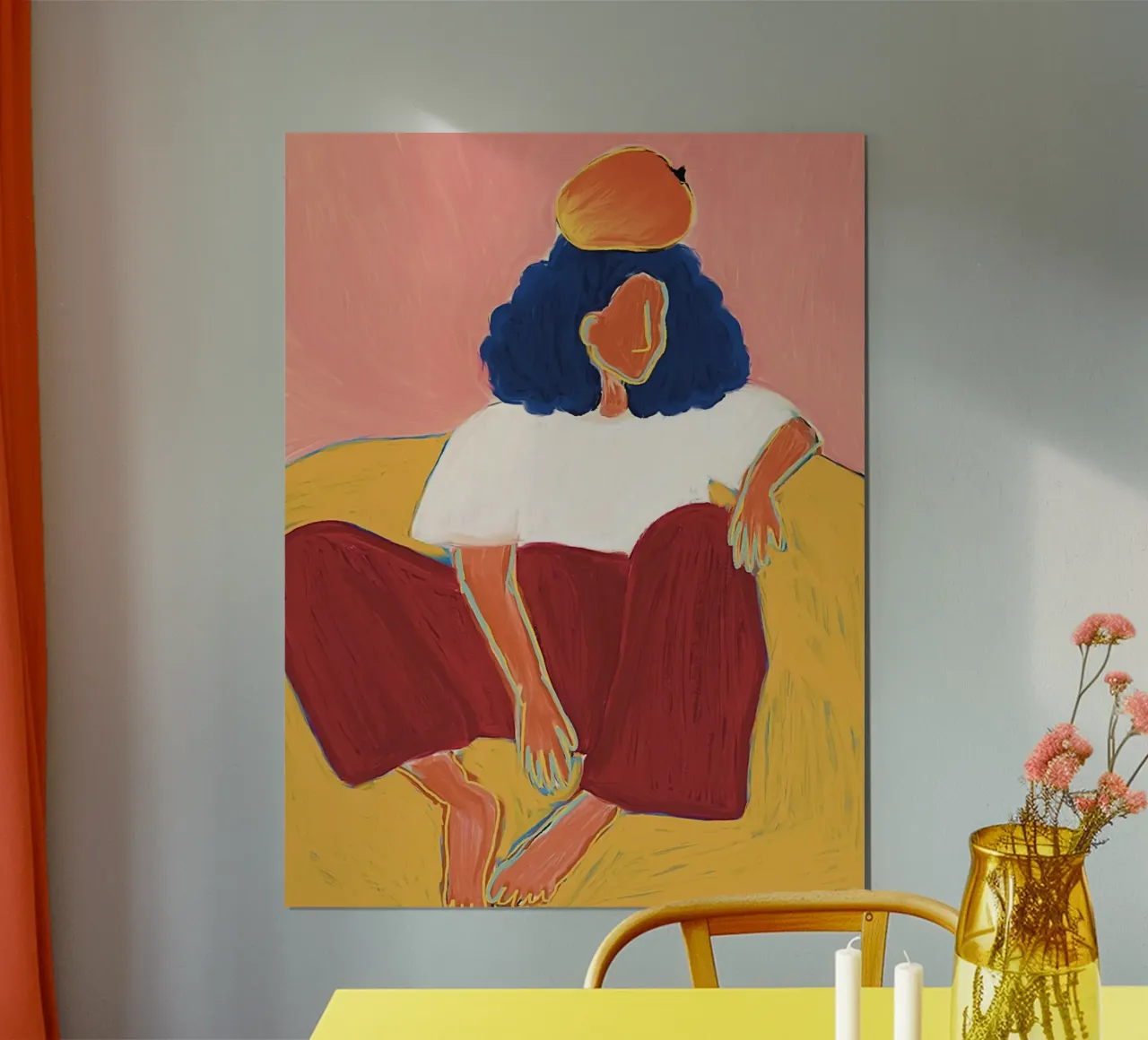 Mango Head poster con telaio in legno da tainah negreiros