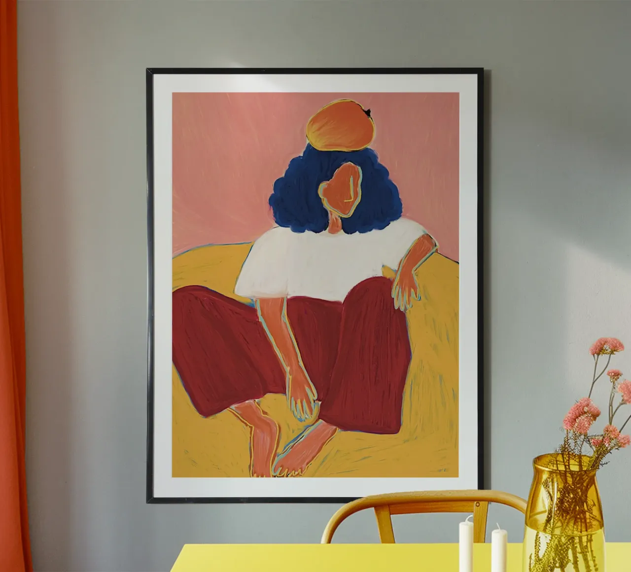 Mango Head poster con telaio in legno da tainah negreiros