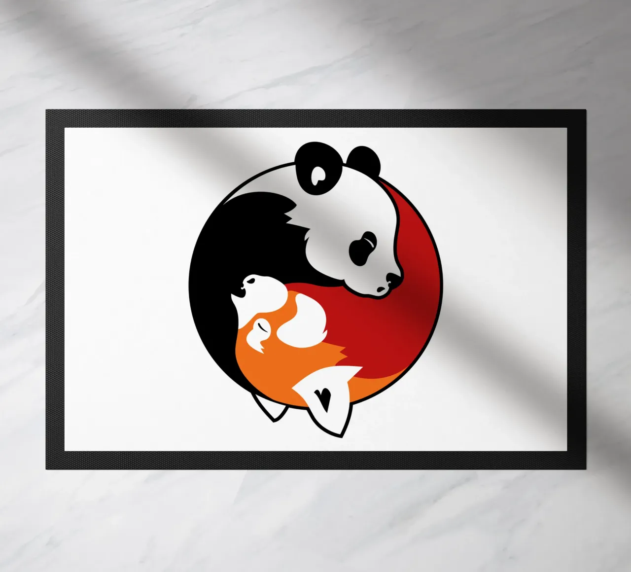 Pandas Yin Yang felpudo de Mariel Toigo