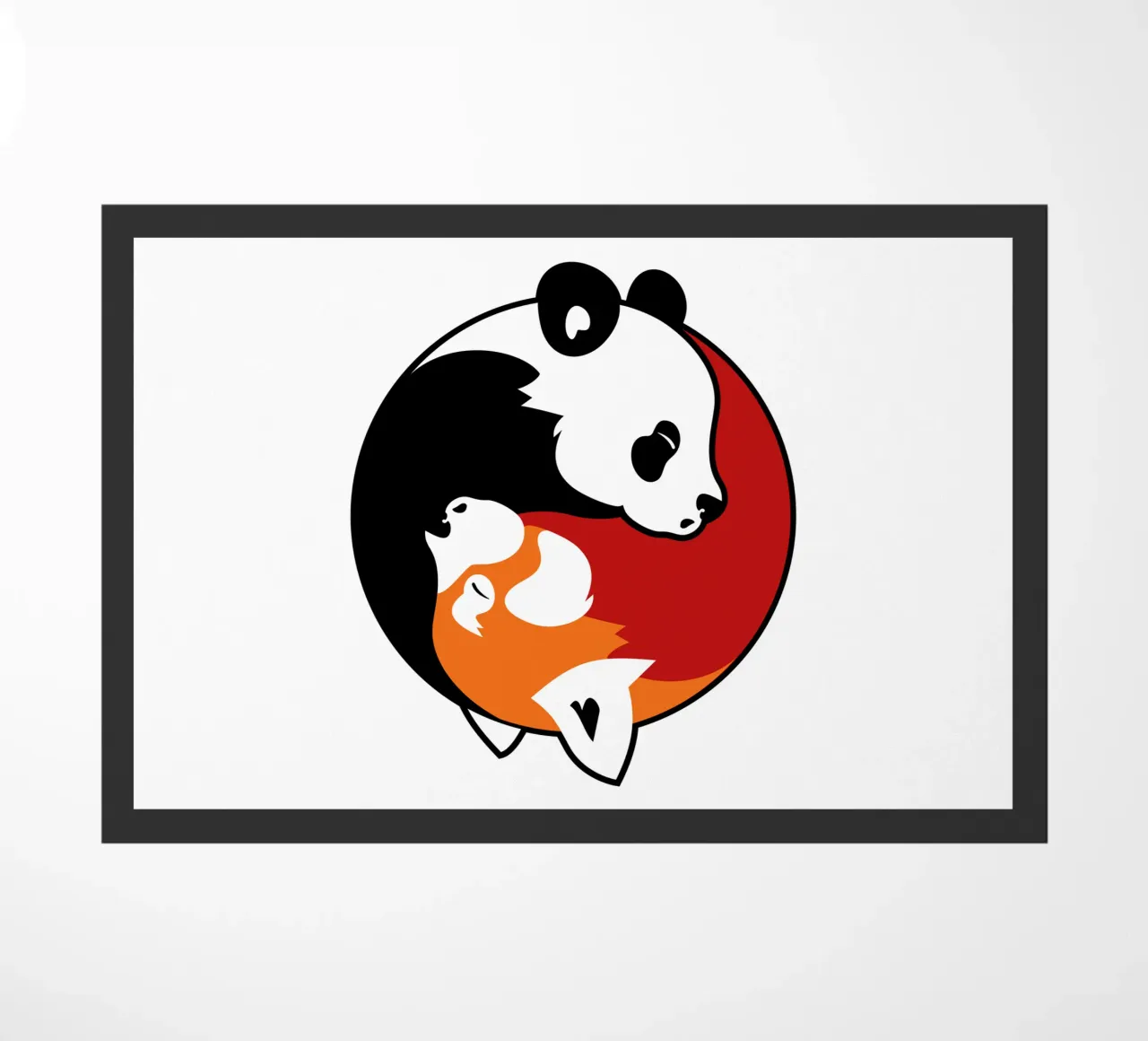 Pandas Yin Yang felpudo de Mariel Toigo