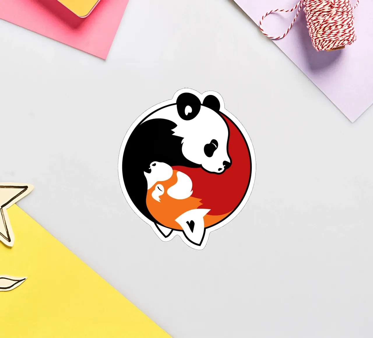 Pandas Yin Yang pegatina de Mariel Toigo