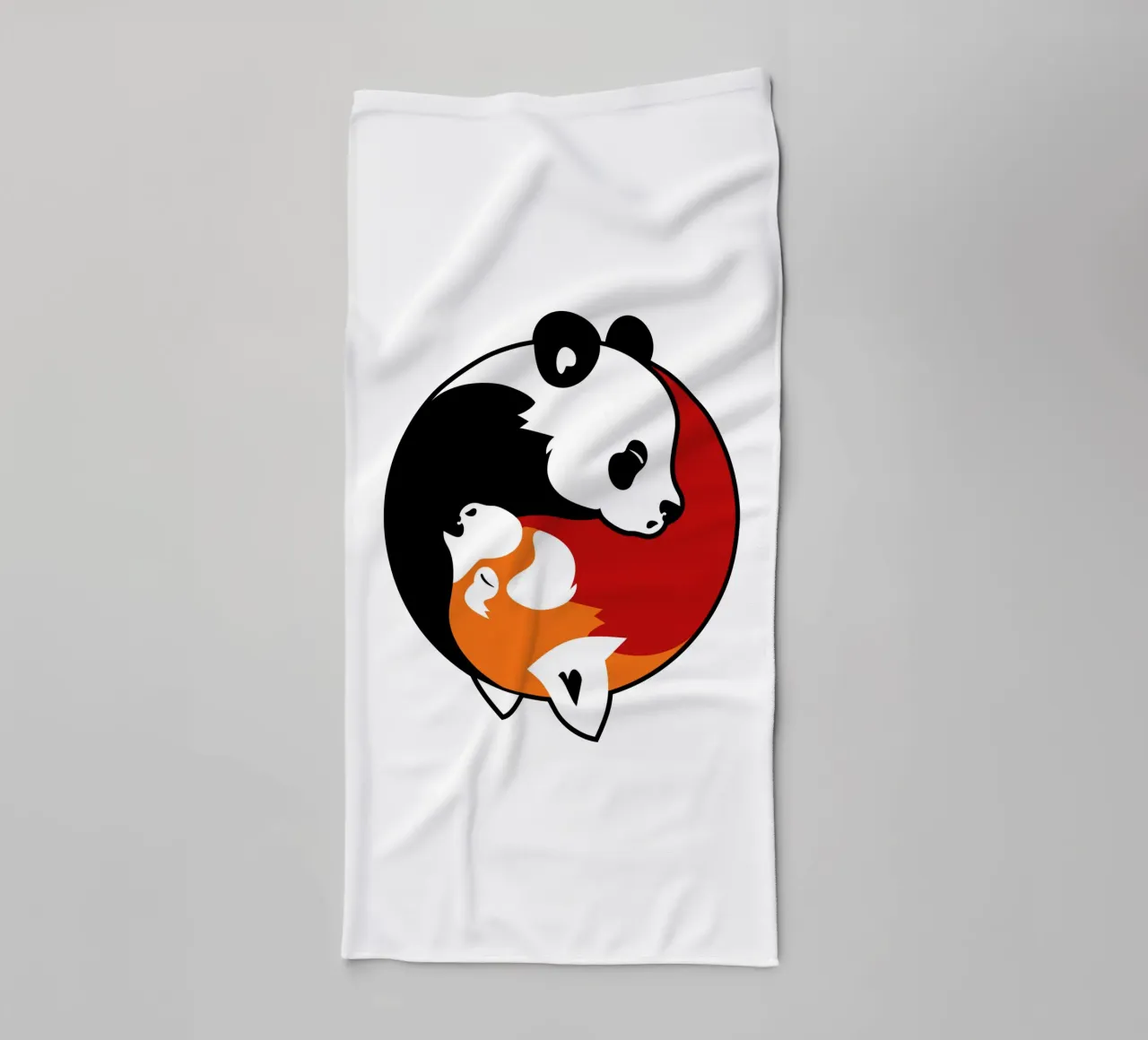 Yin Yang Pandas towel by Mariel Toigo