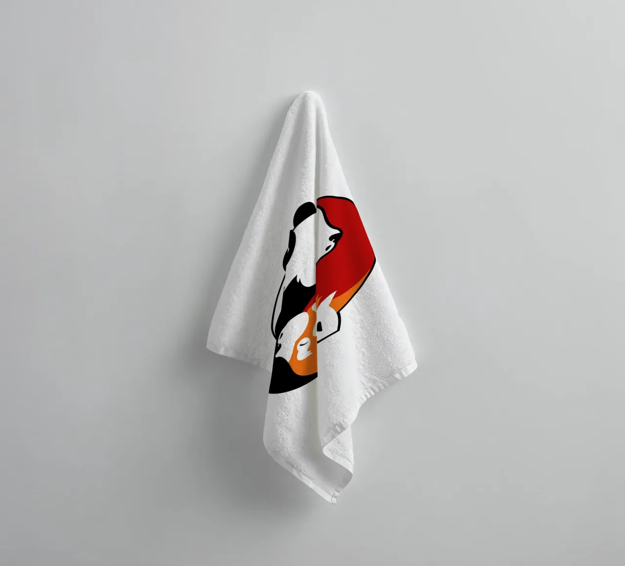 Yin Yang Pandas towel by Mariel Toigo