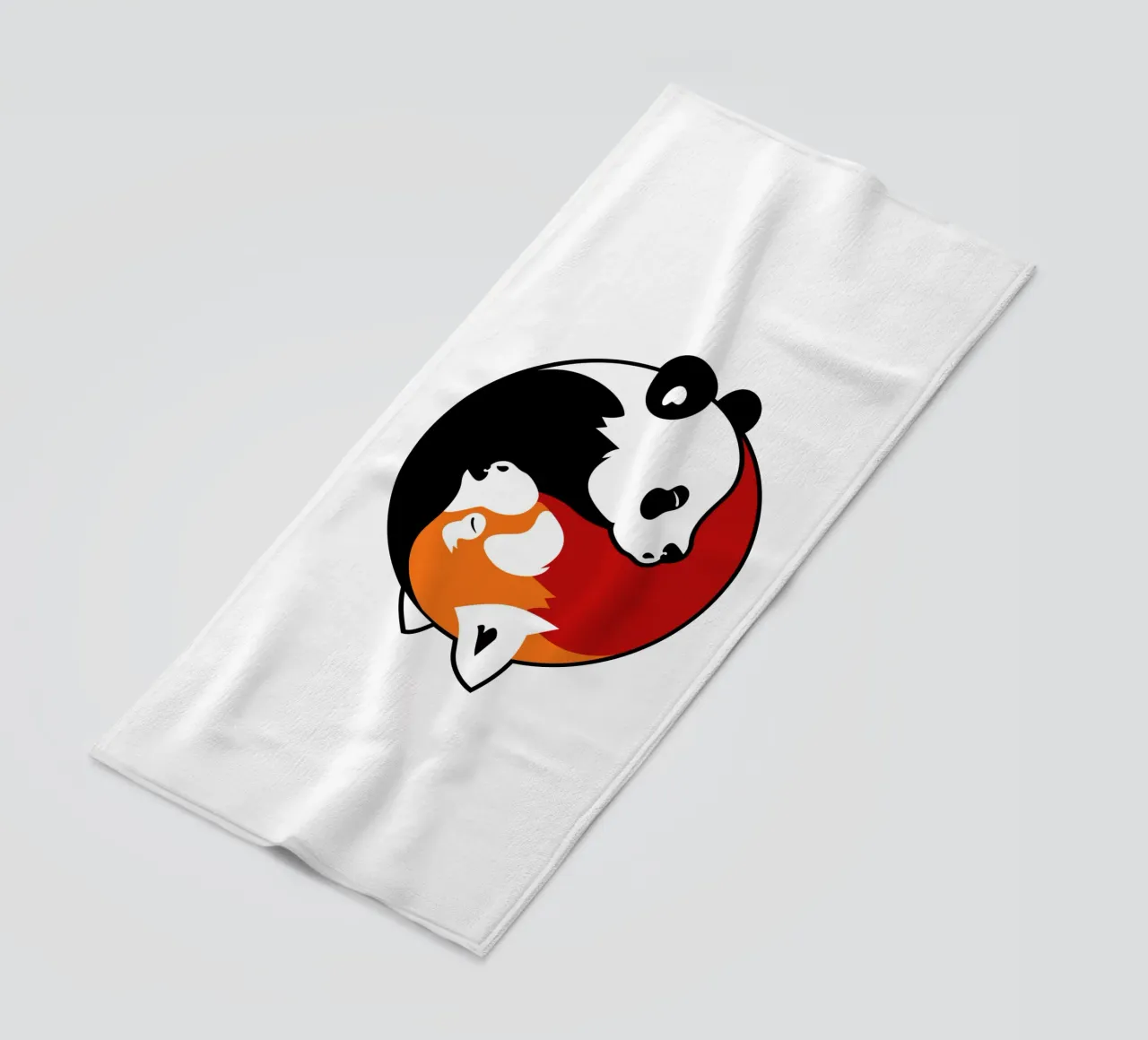 Pandas Yin Yang toalla de playa de Mariel Toigo