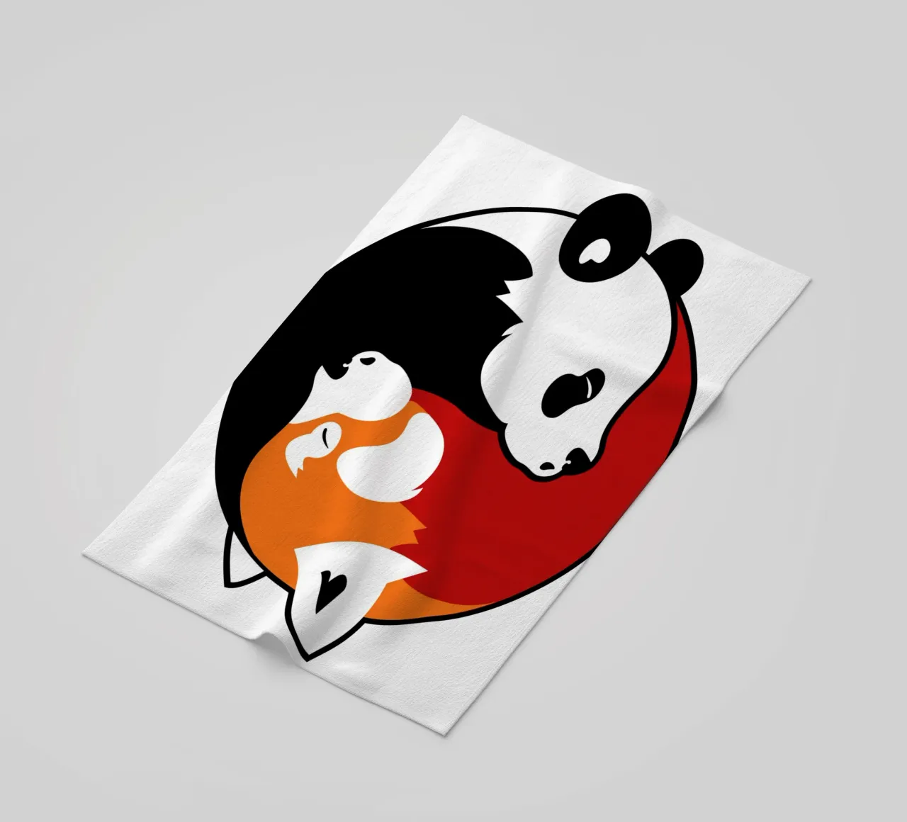 Pandas Yin Yang toalla de playa de Mariel Toigo