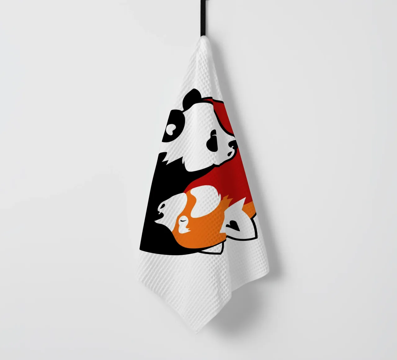 Pandas Yin Yang torchon de Mariel Toigo
