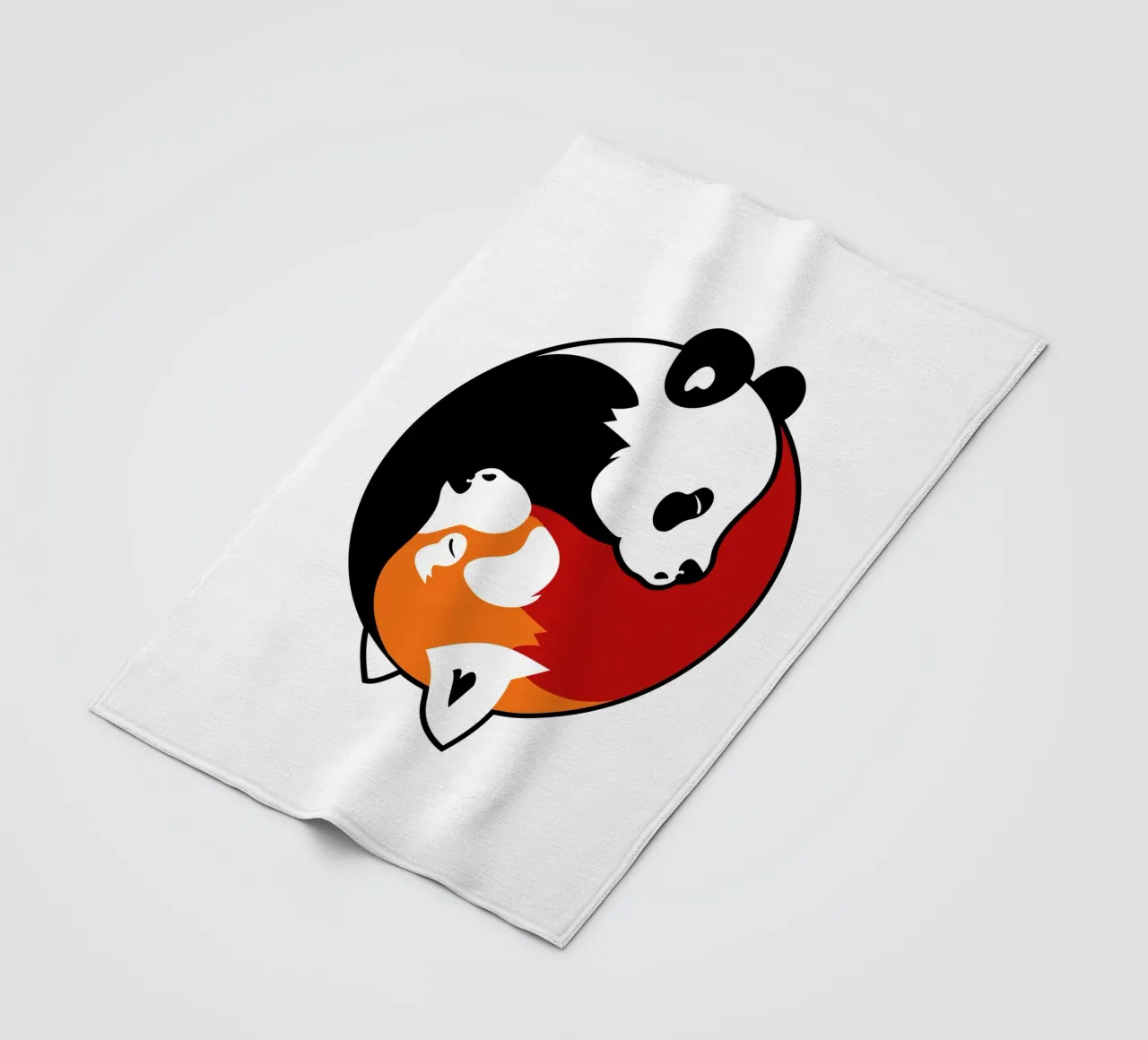 Yin-Yang-Pandas Fleecedecke von Mariel Toigo