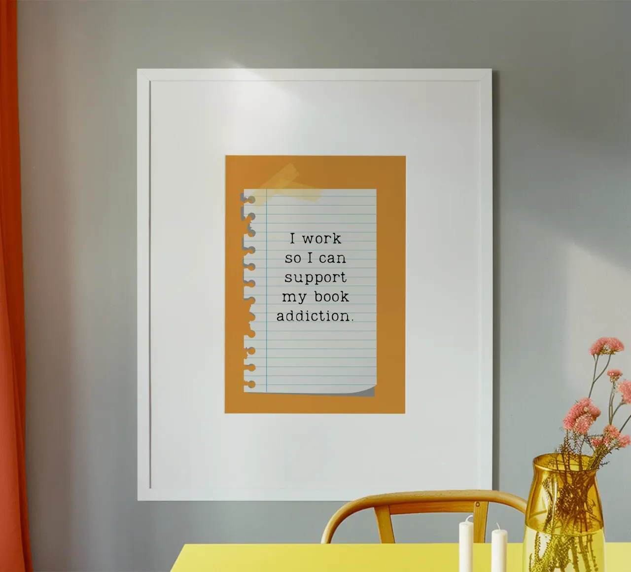 "Trabajo para poder mantener mi adicción a los libros" - Funny Quote Po poster de vintagepod