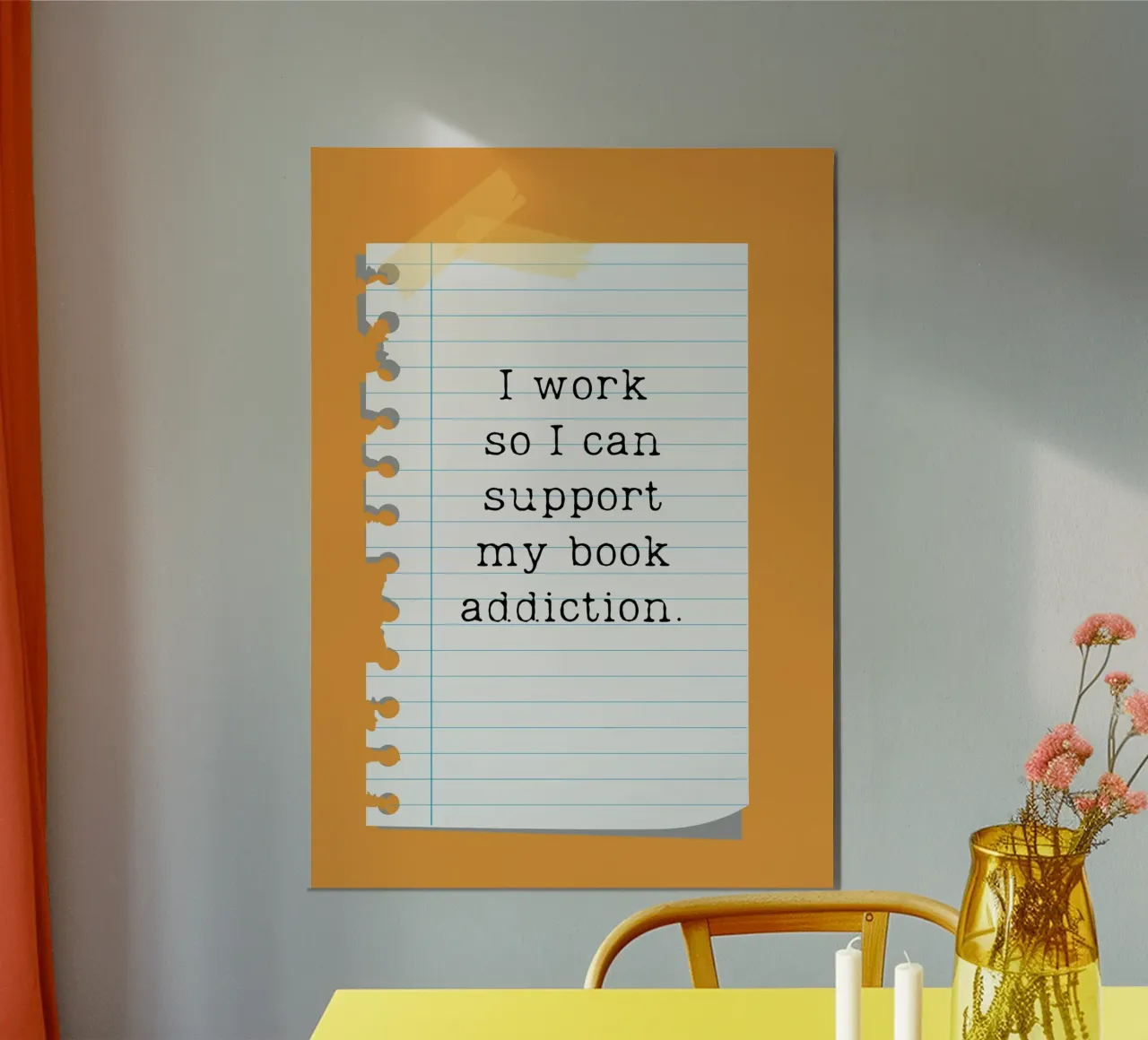 "Trabajo para poder mantener mi adicción a los libros" - Funny Quote Po poster de vintagepod