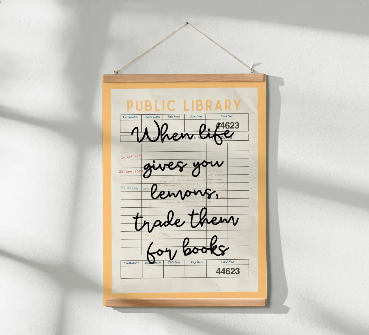 "Quando la vita ti dà i limoni" - Poster per la tessera della biblioteca poster con telaio in legno da vintagepod