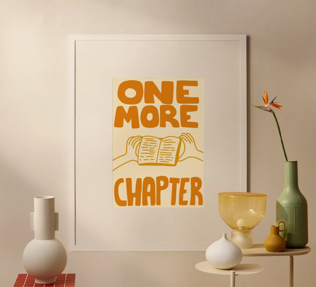 "Un capitolo in più" - Poster per amanti dei libri in grassetto poster con telaio in alluminio da vintagepod