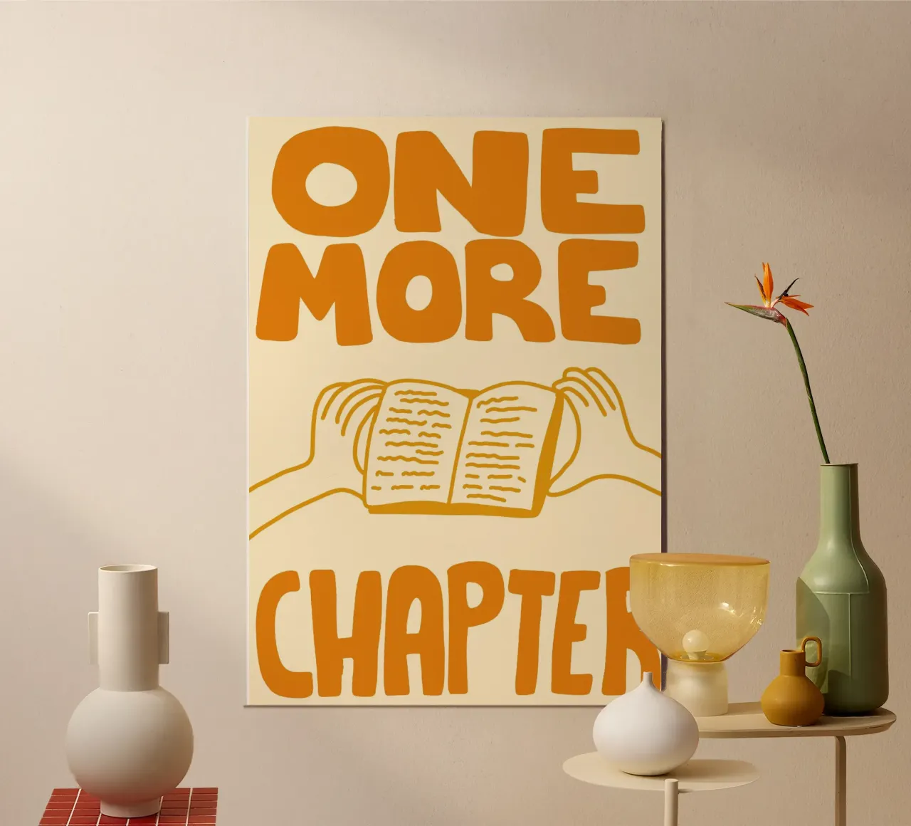 "Un capitolo in più" - Poster per amanti dei libri in grassetto poster con telaio in alluminio da vintagepod
