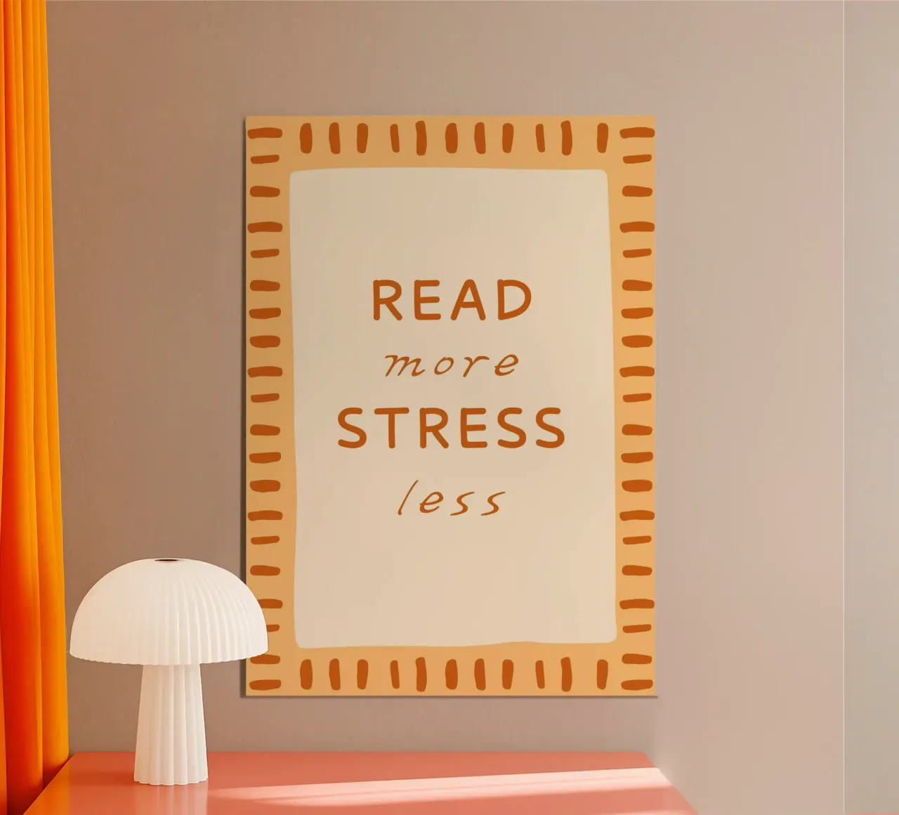 "Leggere di più stressare di meno" - Poster minimalista poster con telaio in legno da vintagepod