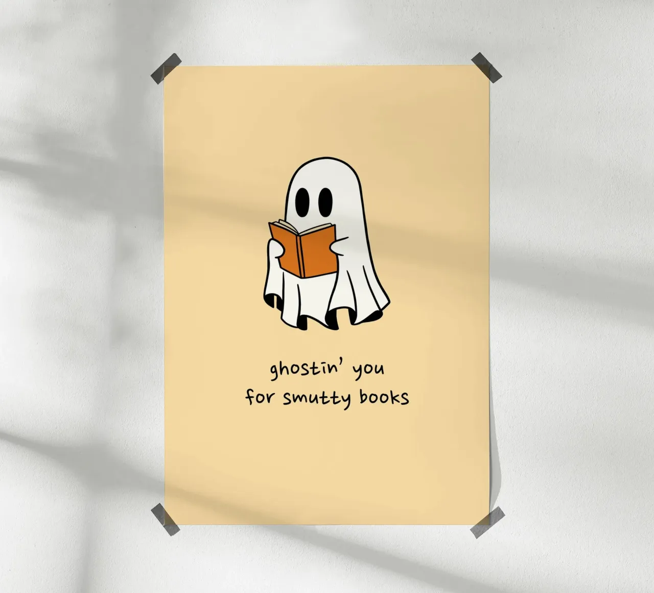 "Ghostin' You for Smutty Books" - Funny Ghost Art Print poster de vintagepod