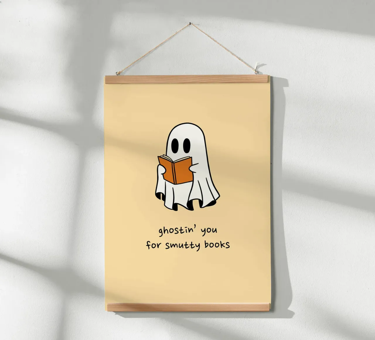 "Ghostin' You for Smutty Books" - Funny Ghost Art Print poster de vintagepod