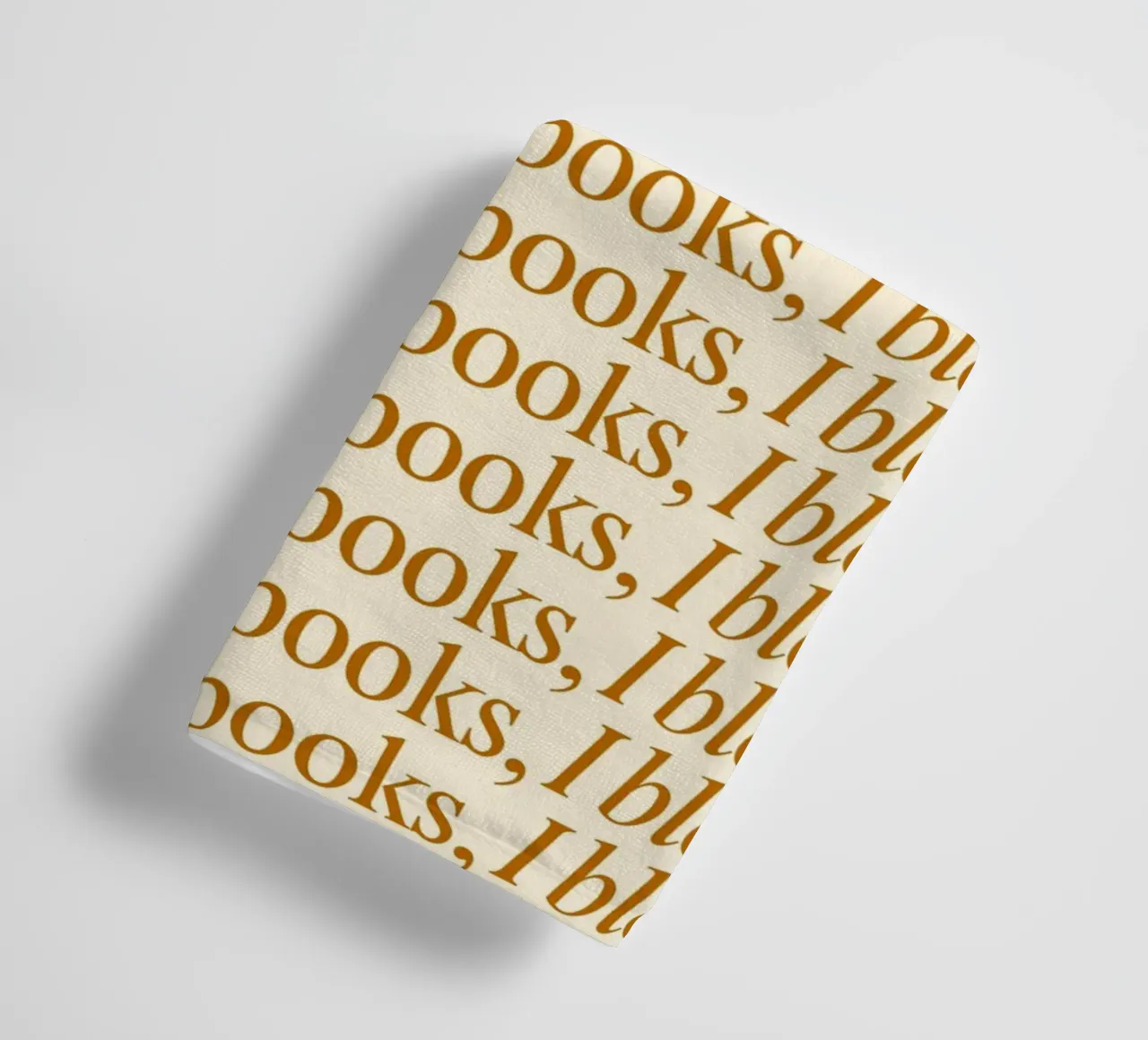 "In Books, I Bloom" - Minimalist Repeating Text Poster towel by vintagepod
