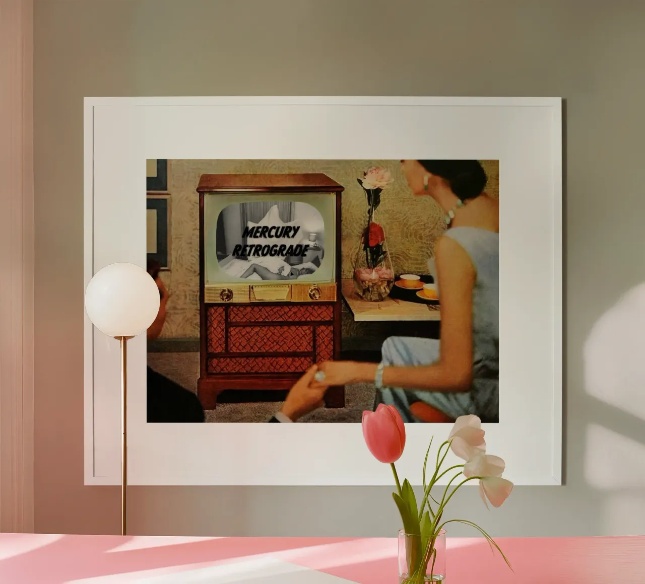 Spooky Mercury Retrograde poster con telaio in legno da MsGonzalez