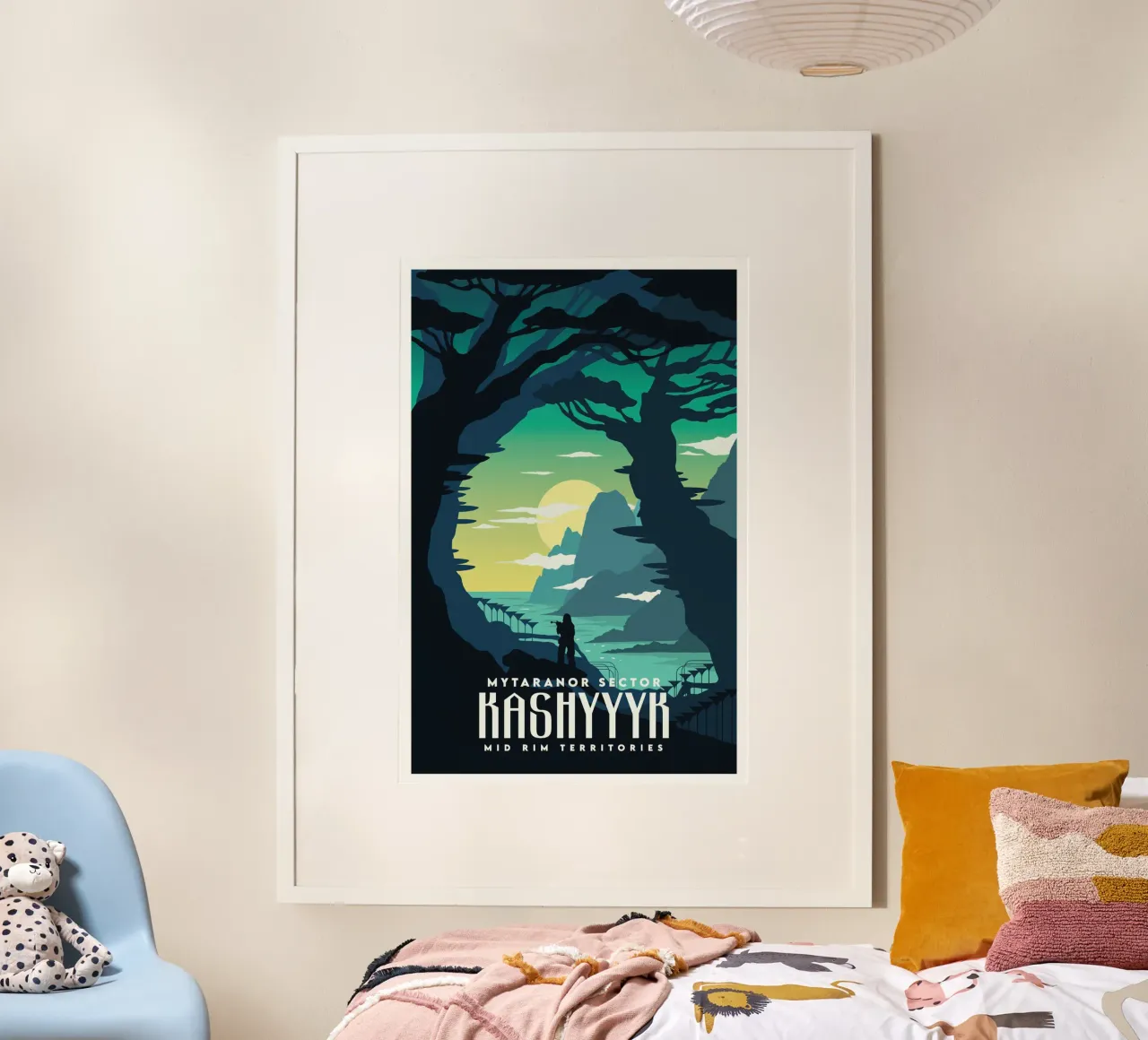 Settore Mytaranor Kashyyyk poster con telaio in legno da Robert Hoff