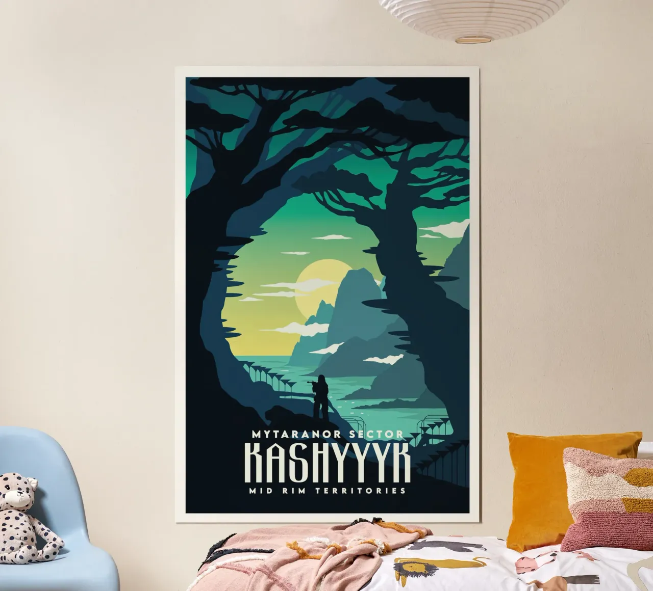 Settore Mytaranor Kashyyyk poster con telaio in legno da Robert Hoff