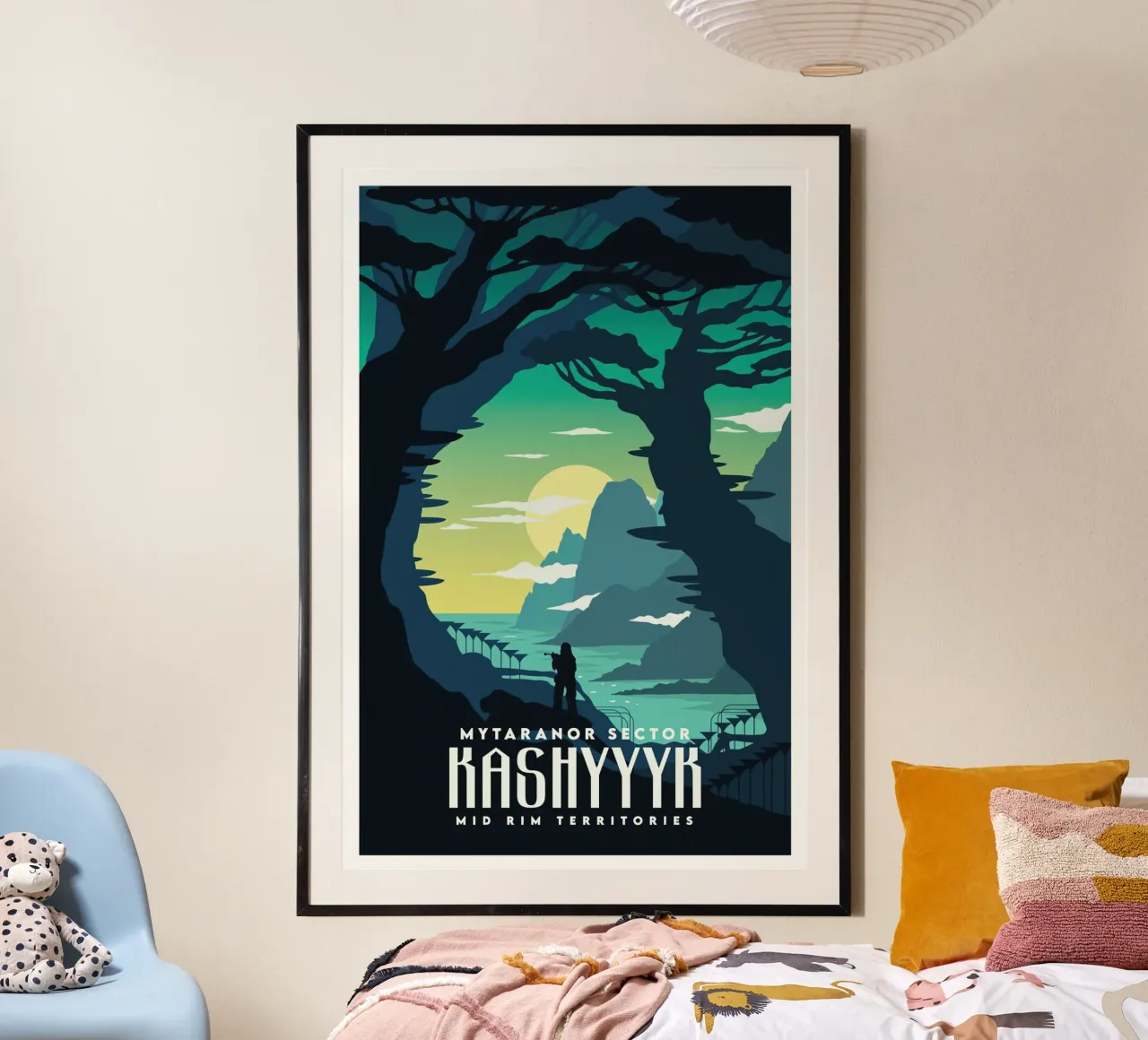 Settore Mytaranor Kashyyyk poster con telaio in legno da Robert Hoff