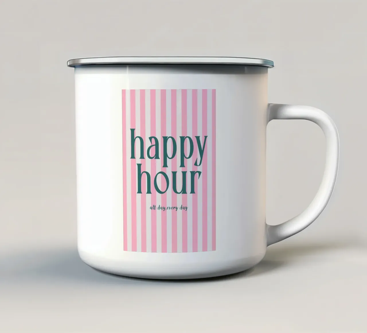 Happy Hour All Day Every Day tazza in smalto da Attaboy Dsgn