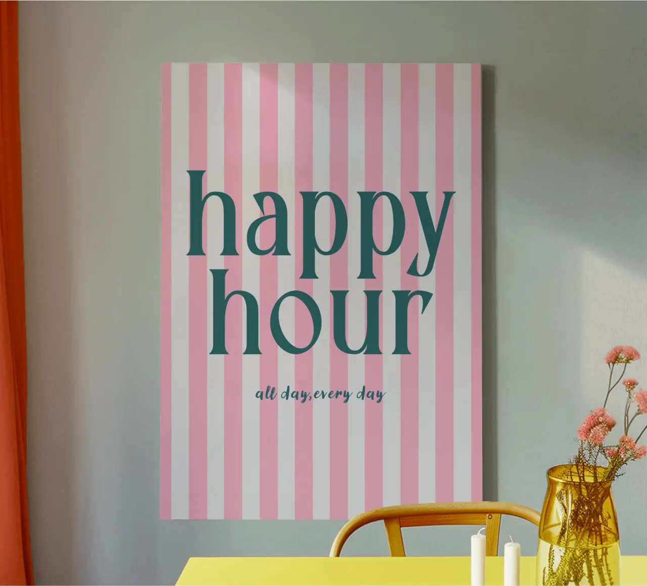 Happy Hour All Day Every Day tela con Cornice a cassetta da Attaboy Dsgn