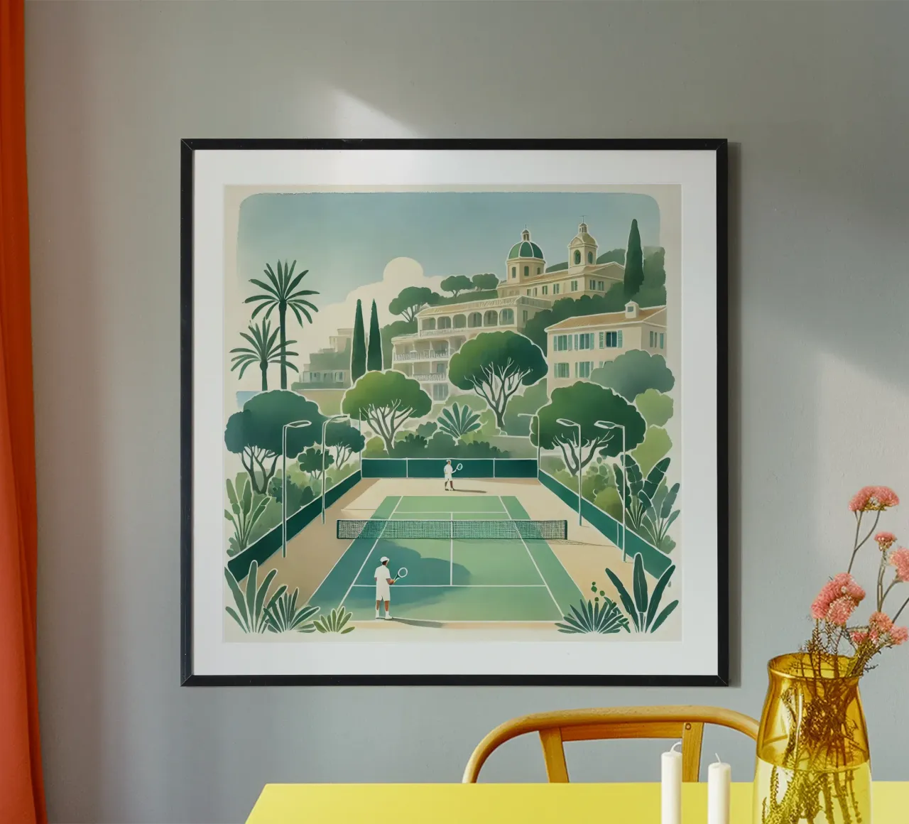 Tennis a Monte Carlo poster con telaio in plastica da Travel with Chris