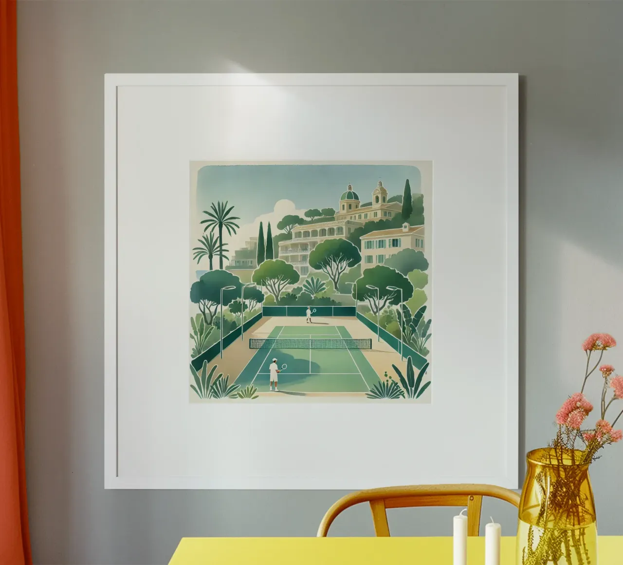 Tennis a Monte Carlo poster con telaio in plastica da Travel with Chris